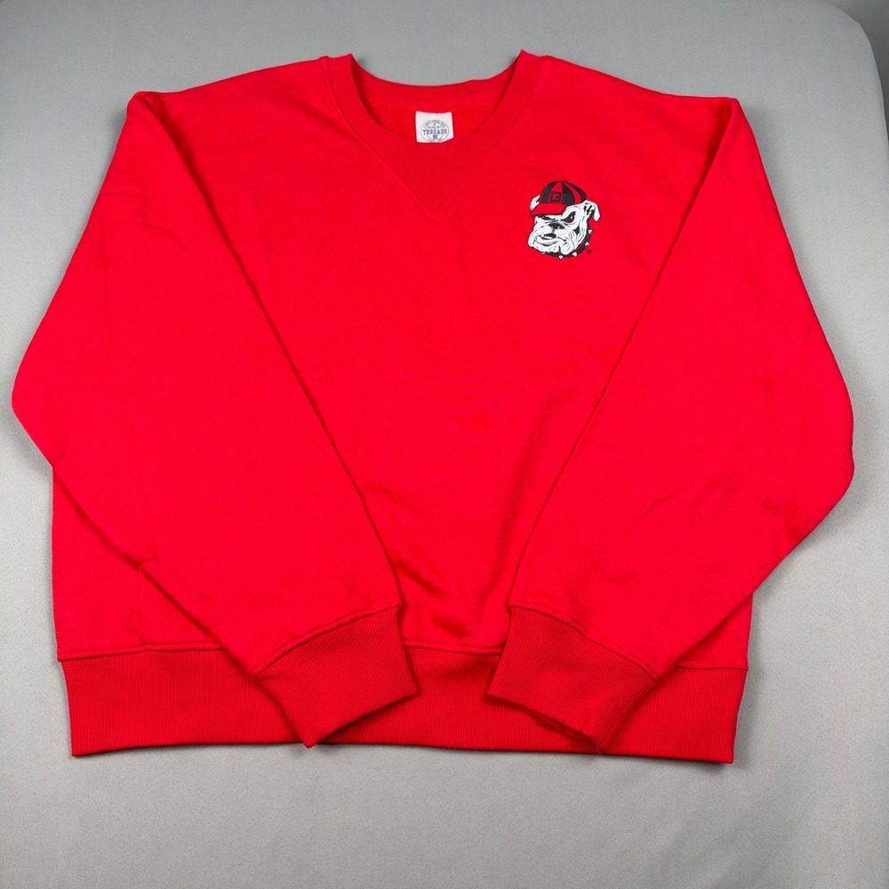 Georgia Bulldogs Sweatshirt Rivalry Threads Red UGA Mascot Pullover Womens M
